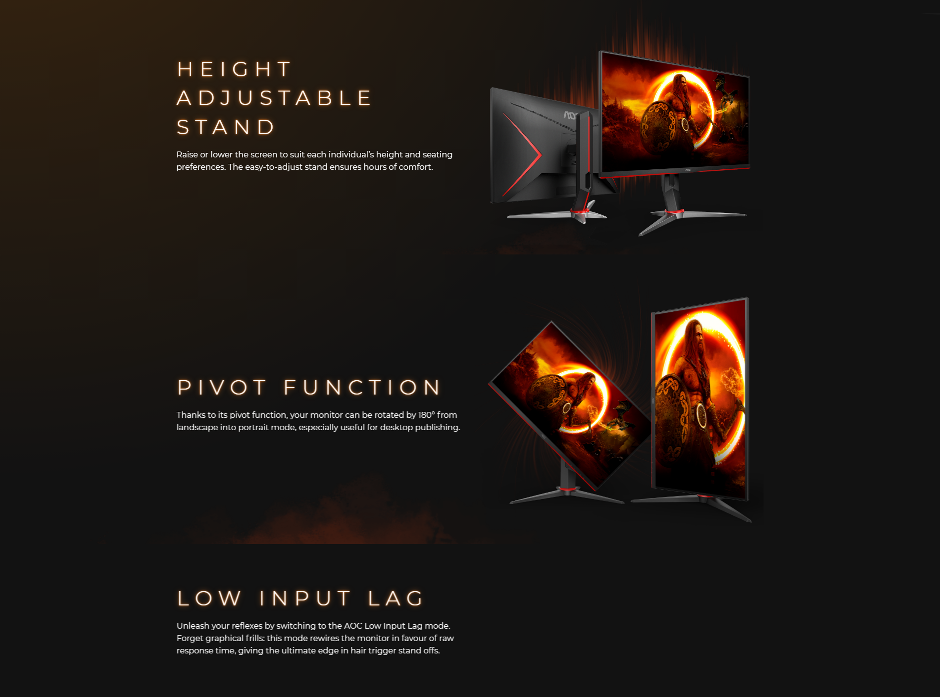 A large marketing image providing additional information about the product AOC Gaming Q27G2S/EU 27" QHD 165Hz IPS Monitor - Additional alt info not provided